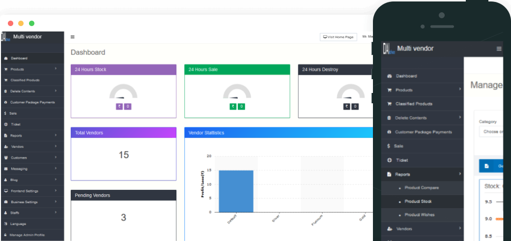 Multi Vendor eCommerce Marketplace Admin Panel